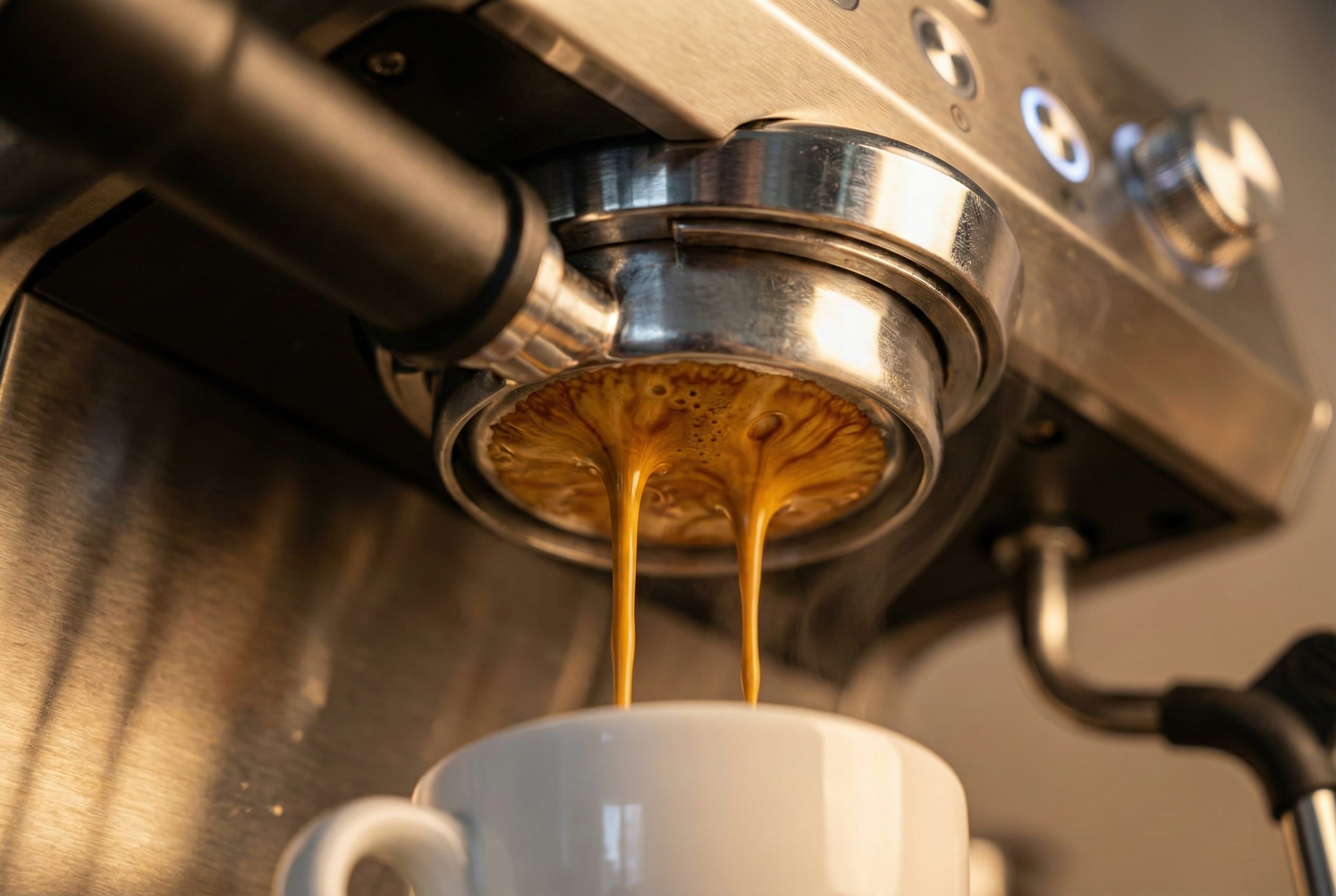 Opera 200°F ±1°F temperature stability extraction 58mm bottomless portafilter channeling-free crema quality test