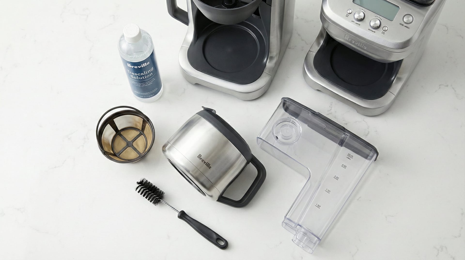 Breville Grind Control removable burr grinder components cleaning brush descaling kit maintenance tools for bean to cup coffee maker