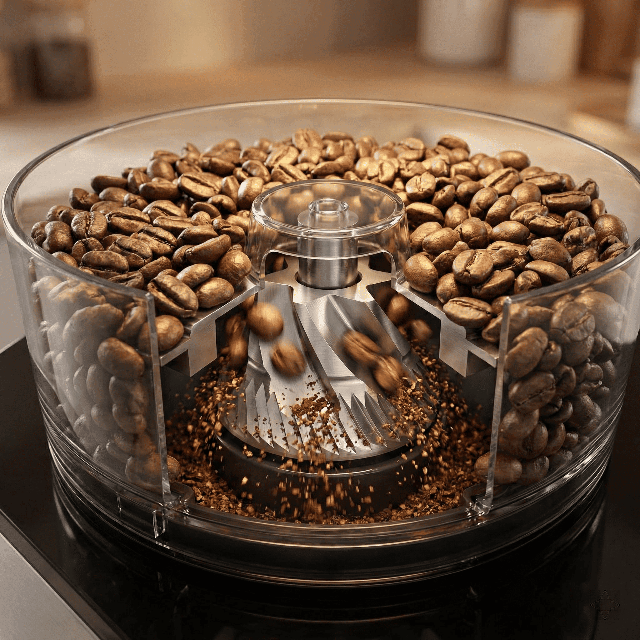 DeLonghi TrueBrew conical burr grinder grinding fresh whole beans for automatic drip coffee maker