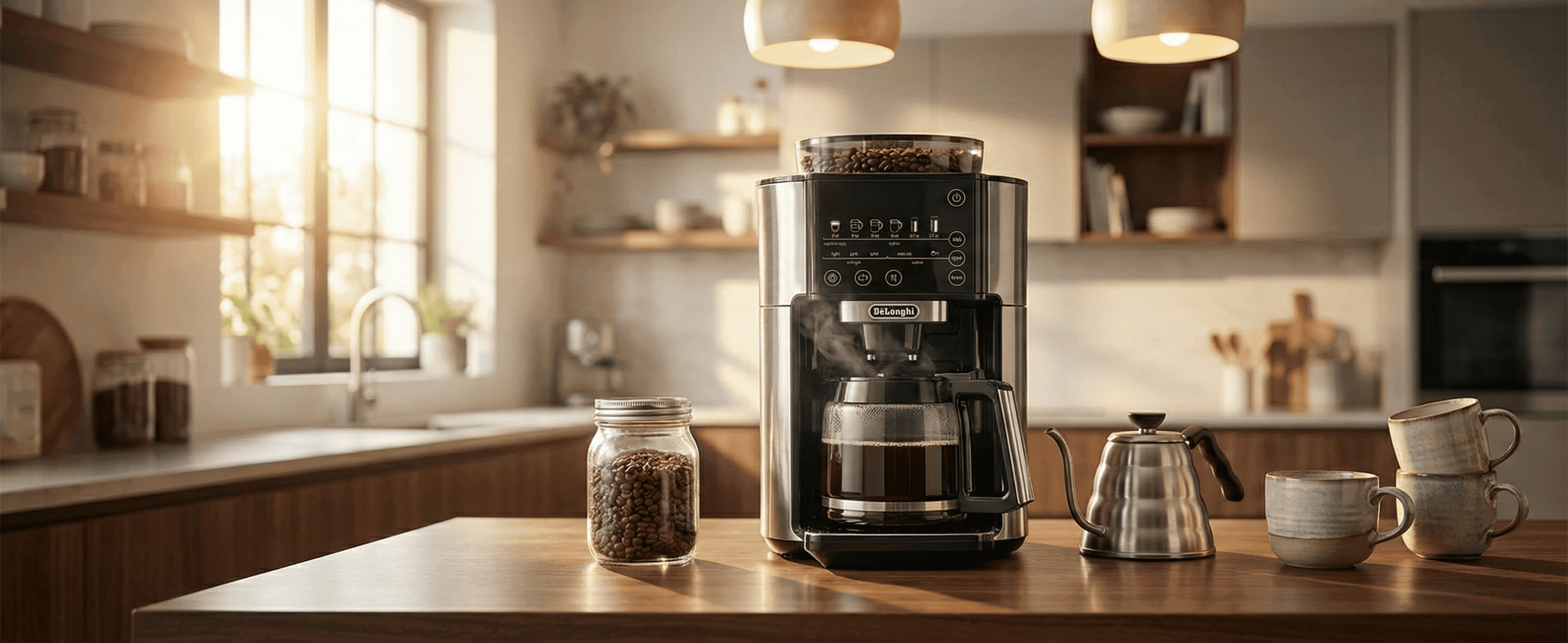 De'Longhi TrueBrew Automatic Coffee Maker - Hero background