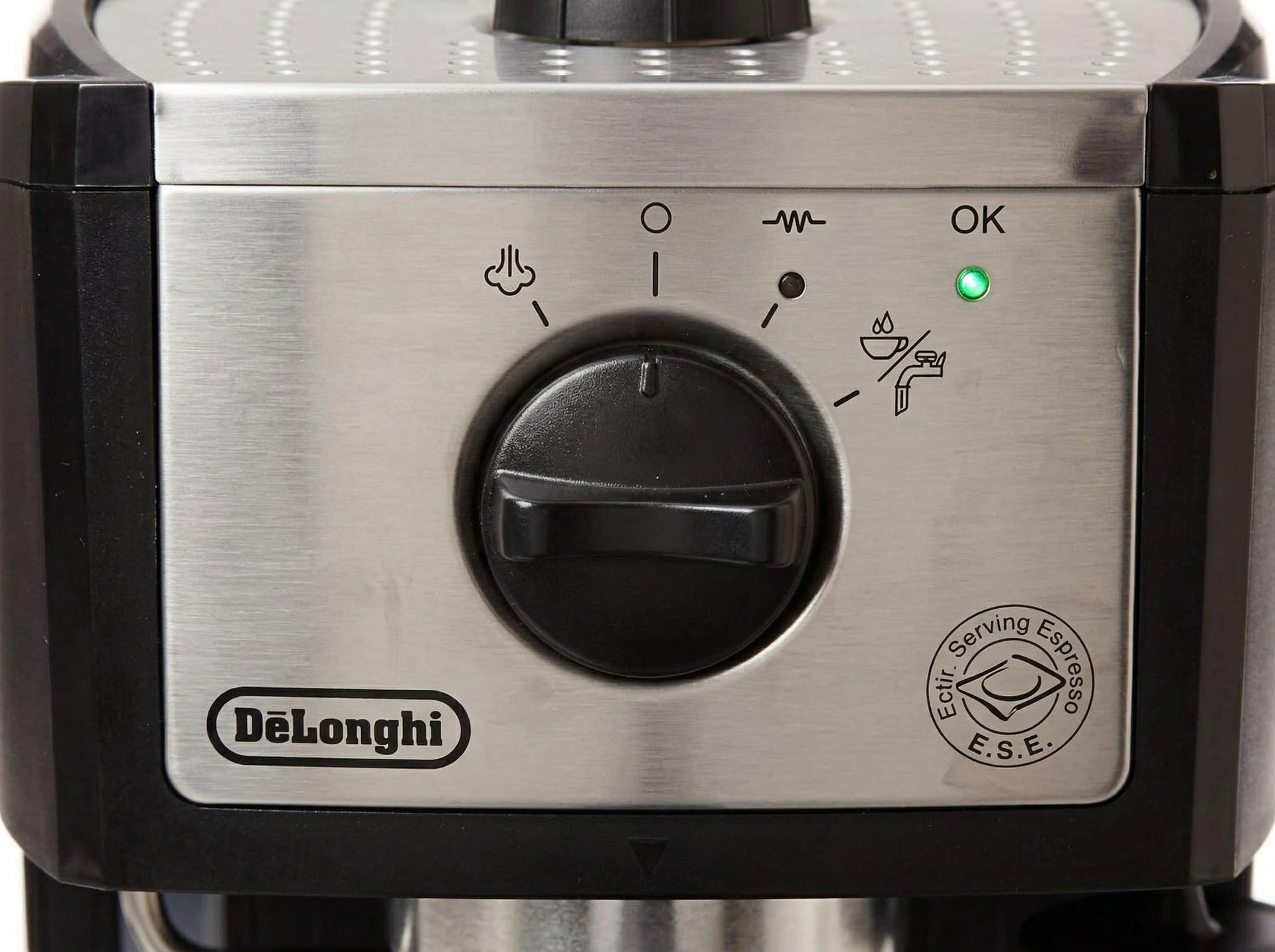 DeLonghi EC155 dial control interface espresso steam toggle simple operation thermoblock entry-level machine