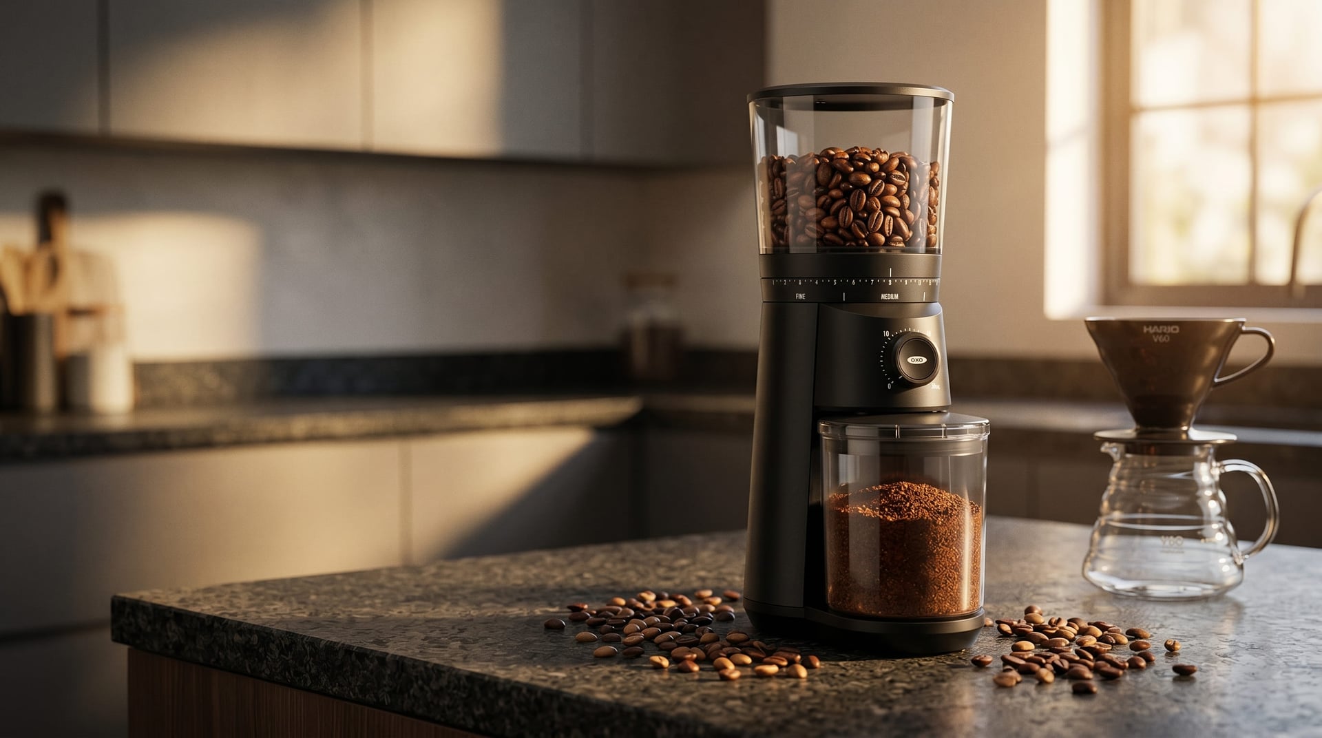 OXO Brew Conical Burr Coffee Grinder - Hero background