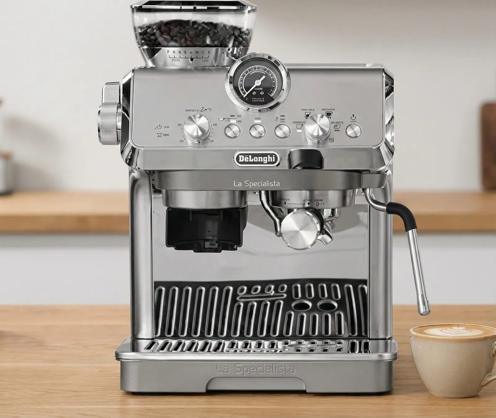 De'Longhi La Specialista Arte espresso machine with built-in grinder, tamping station and steam wand