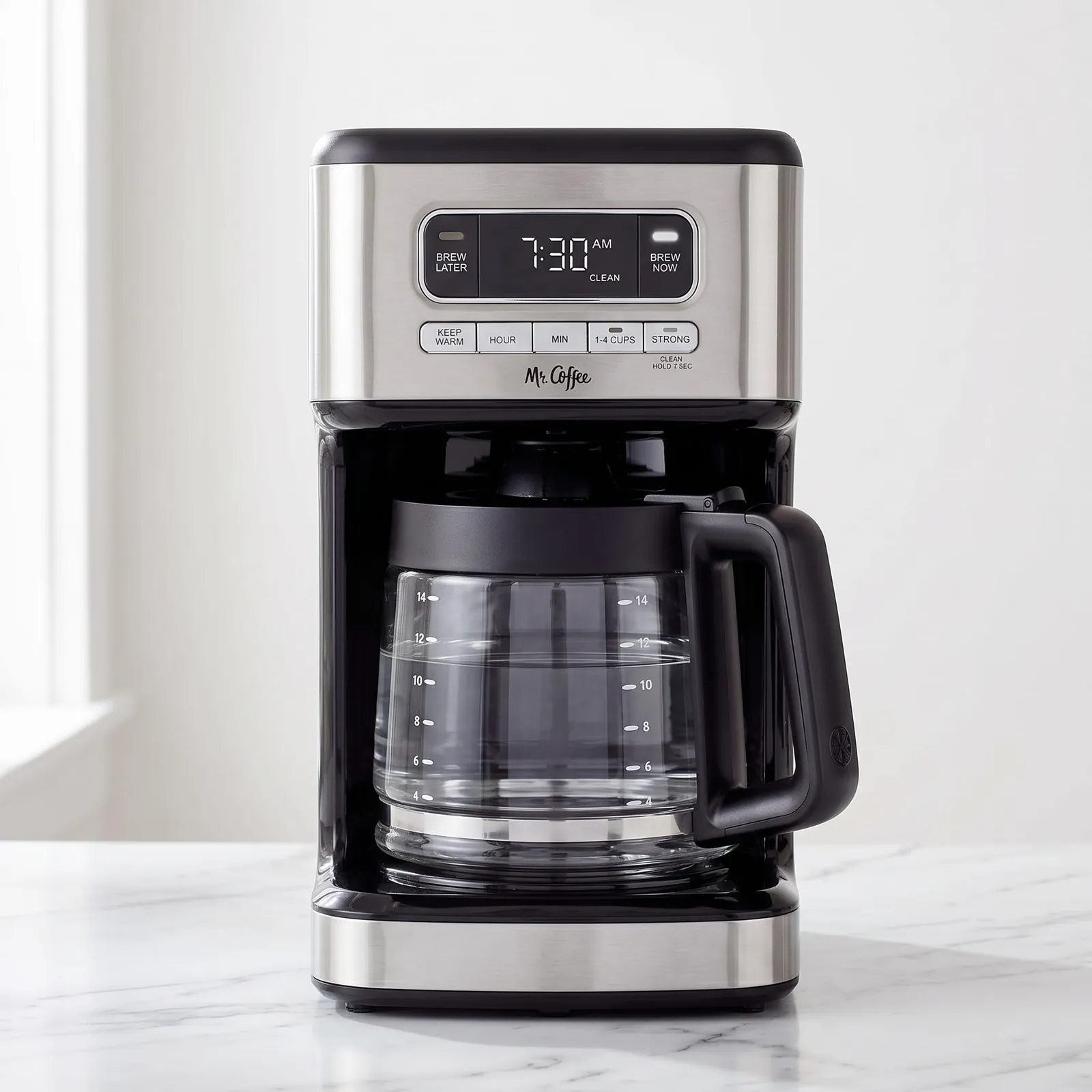 Mr. Coffee 14-Cup Programmable Coffee Maker Stainless Steel