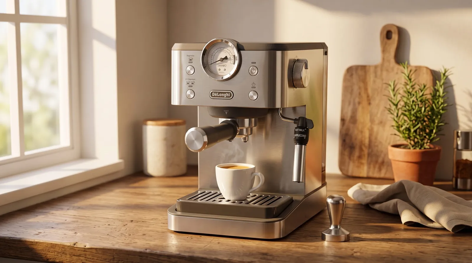De'Longhi Classic Signature Espresso Machine, Adjustable Milk Frother