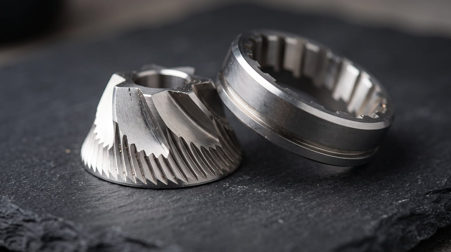 Capresso Infinity Plus conical burr set close-up stainless steel slow-speed commercial-style burrs