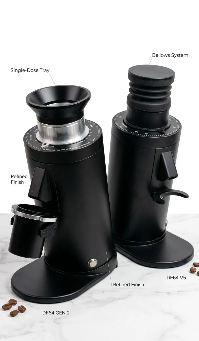 Turin DF64 Gen 2 shown next to the V5 to compare the tray and build refinements