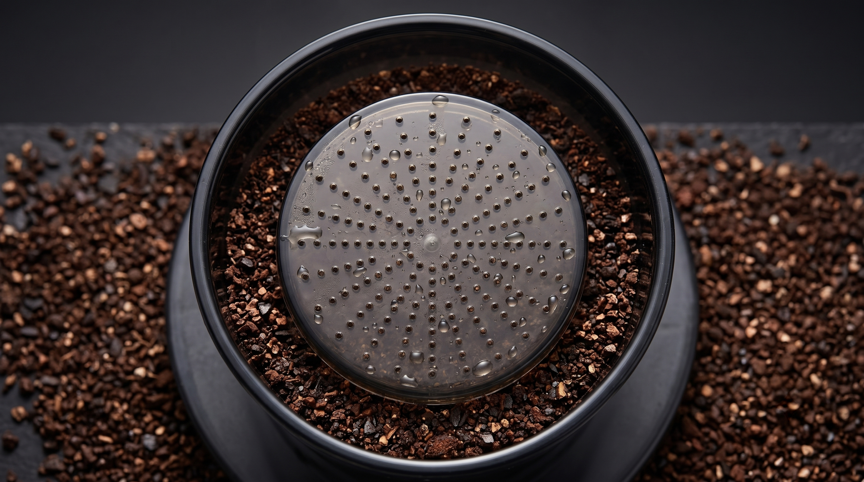 OXO cold brew rainmaker lid close-up — perforated lid that distributes water evenly over grounds during brewing