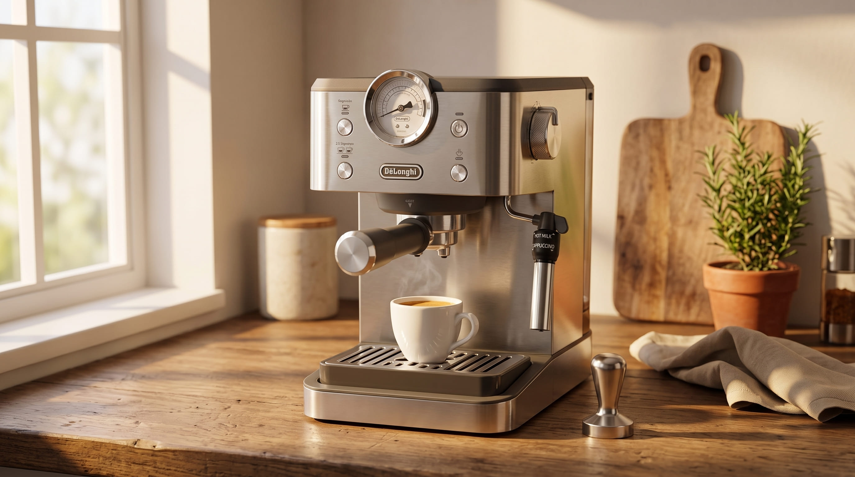 De'Longhi Classic Signature Espresso Machine, Adjustable Milk Frother