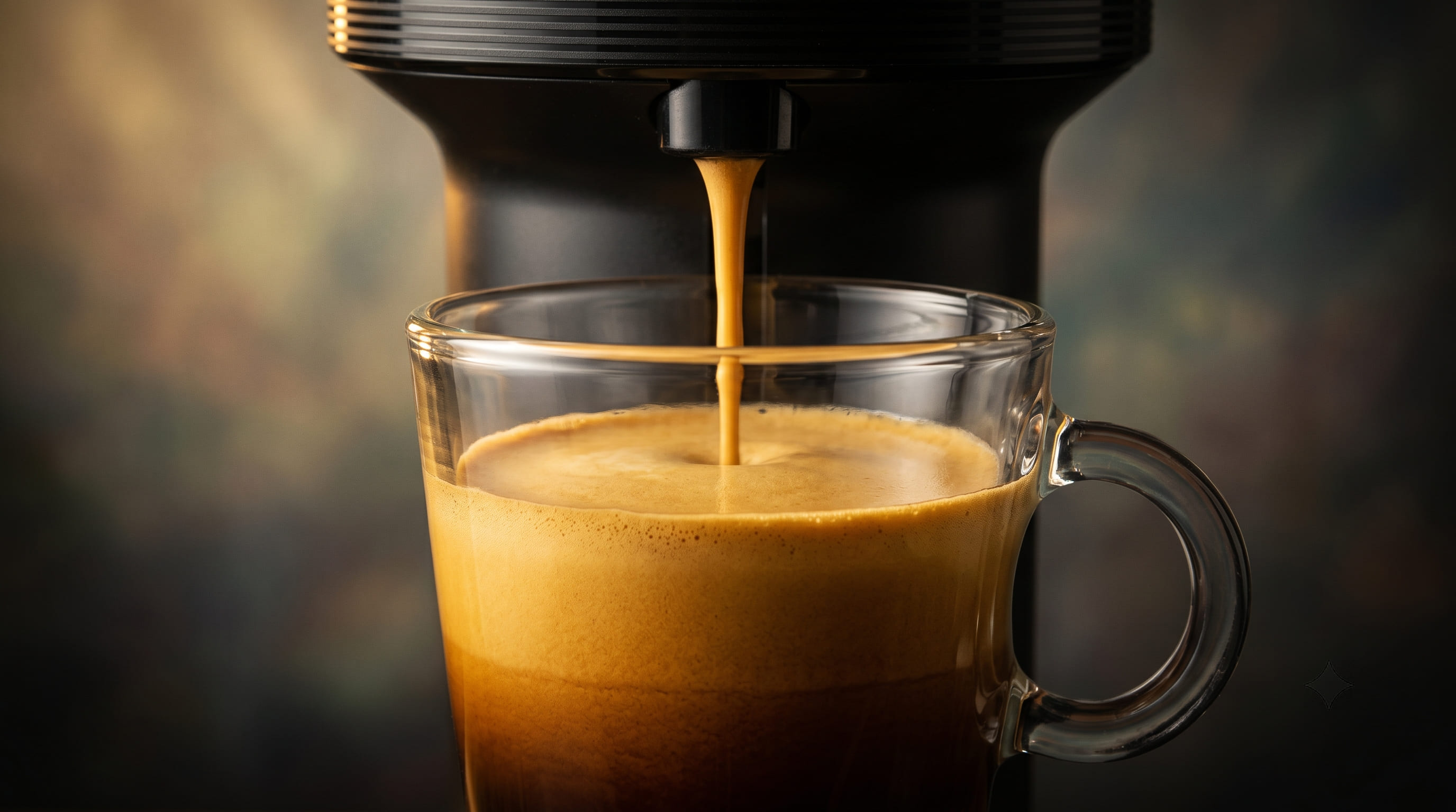 Nespresso Vertuo Next producing thick crema on a double espresso — centrifusion brewing in action