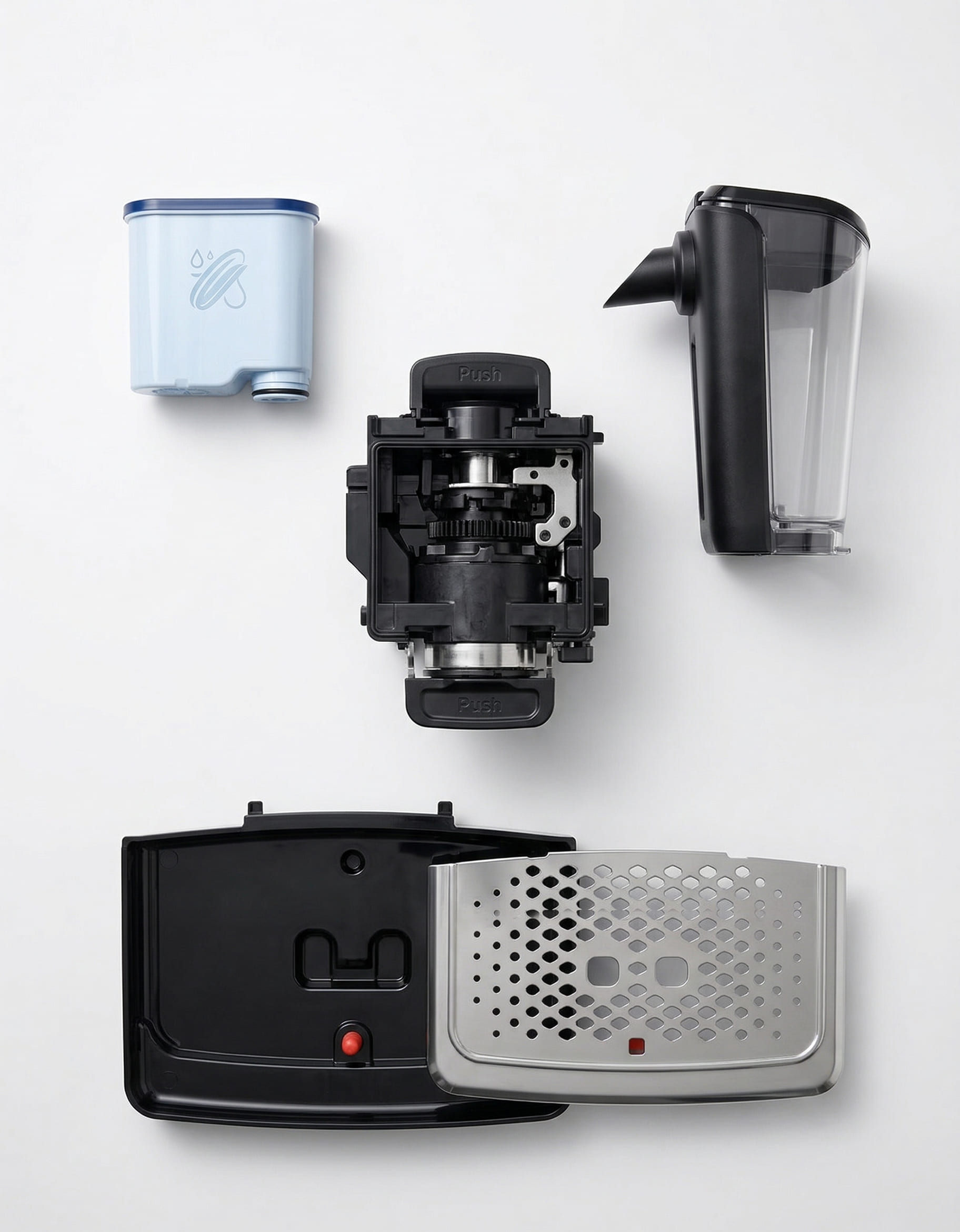 Philips 5500 Series easy maintenance with removable brew unit, drip tray and LatteGo milk system for dishwasher-safe cleaning