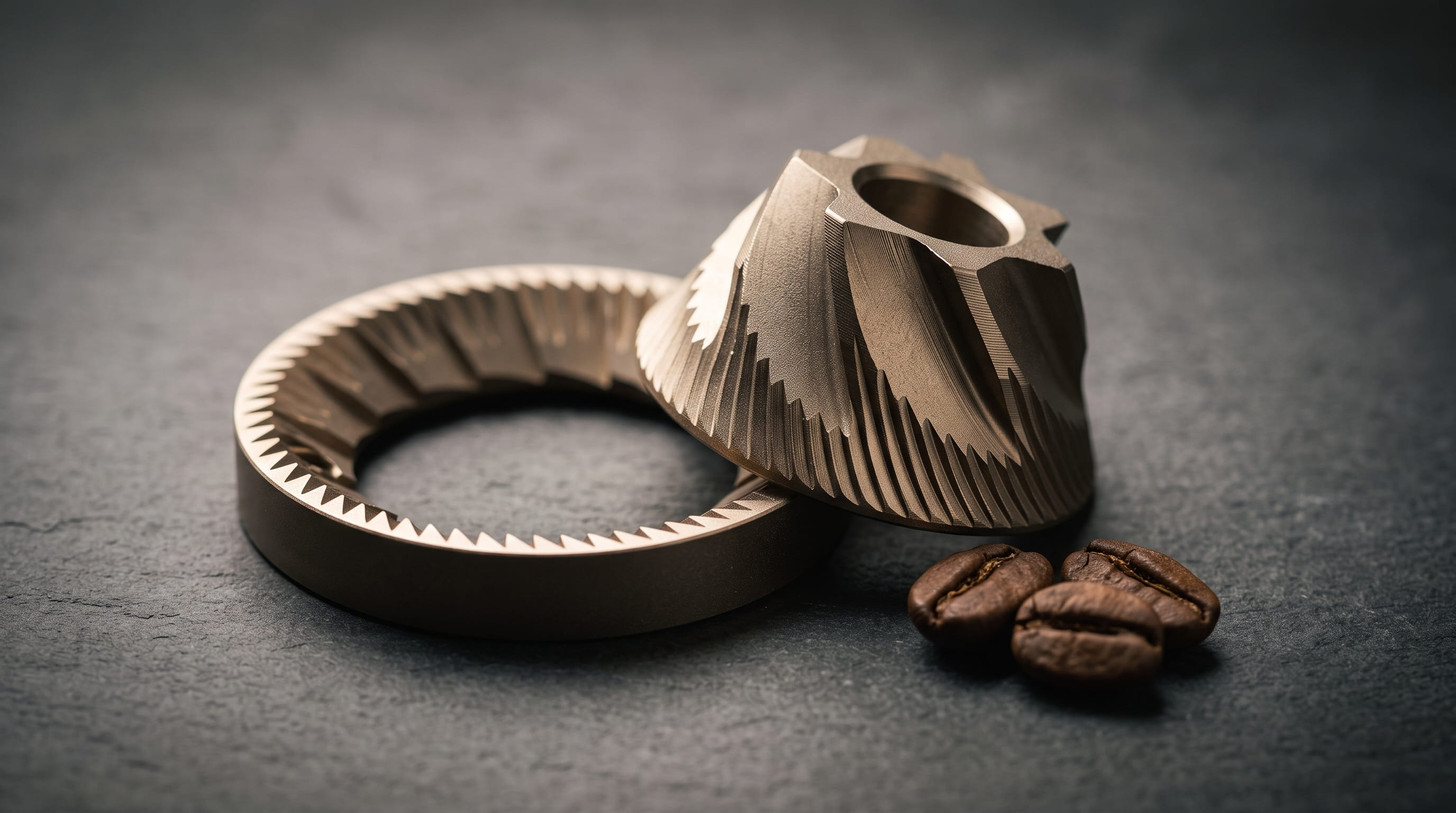 1Zpresso K-Ultra 48mm high-alloy steel conical burr set macro precision milled grinding geometry coffee particle distribution espresso filter