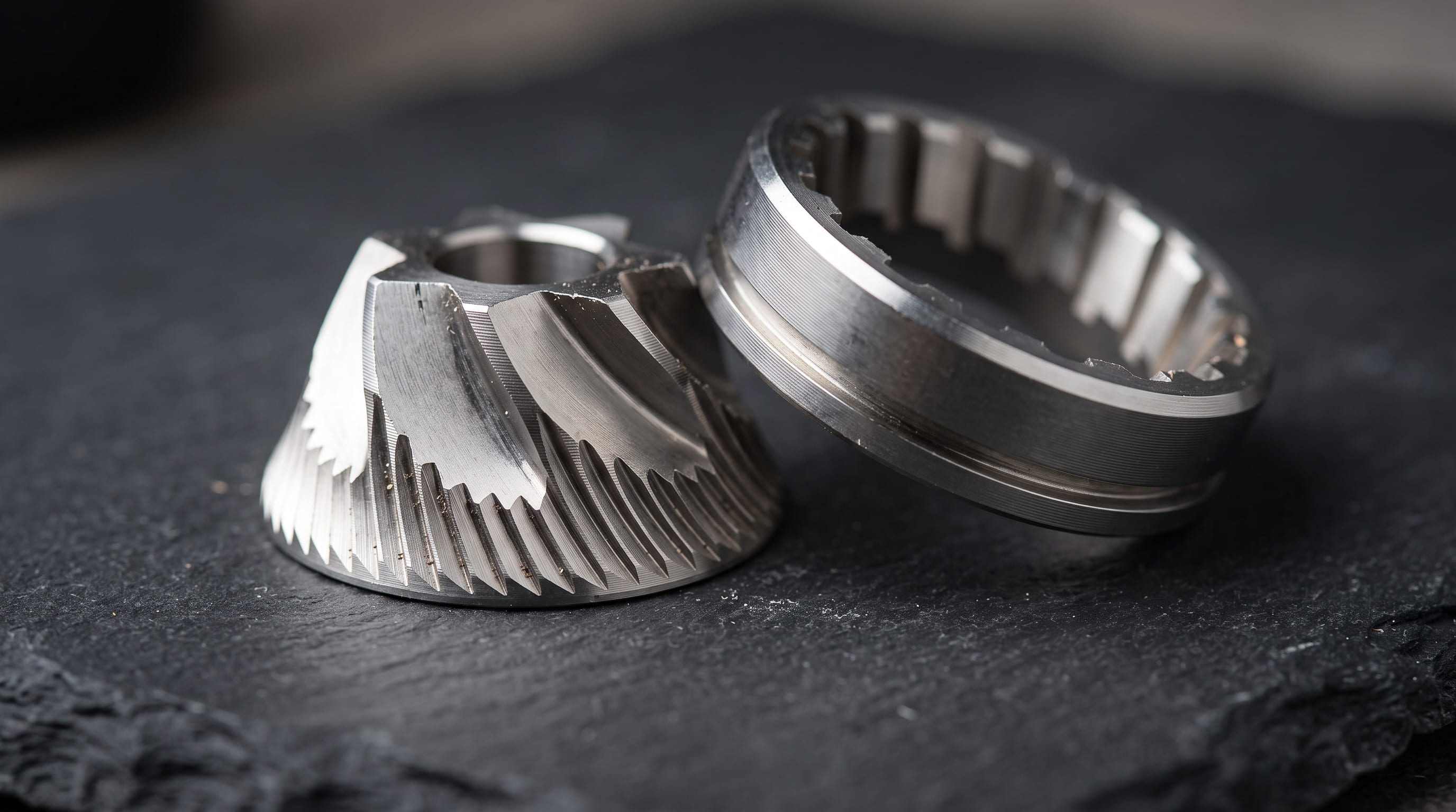 Capresso Infinity Plus conical burr set close-up stainless steel slow-speed commercial-style burrs