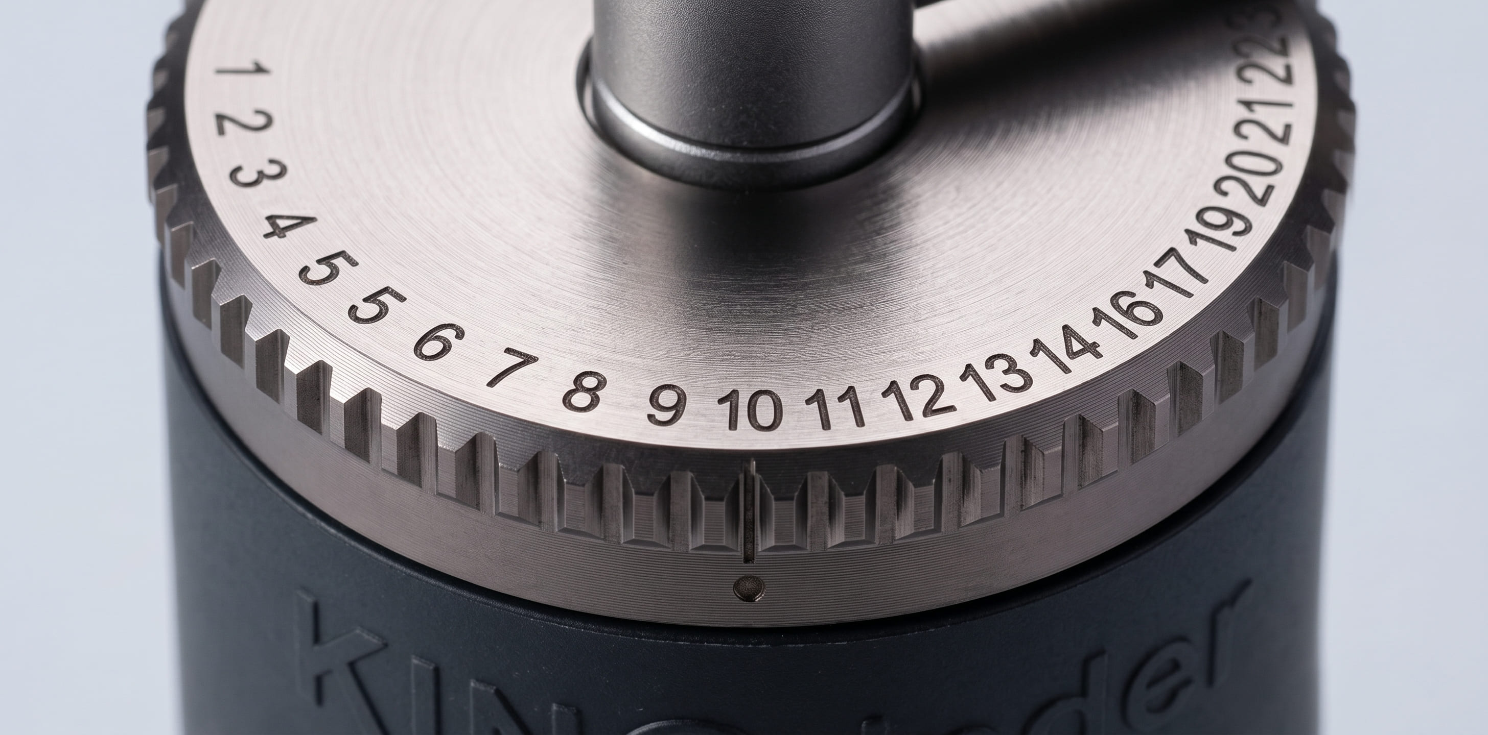 KINGrinder K6 stepless adjustment ring numbered positions grind setting dial kingrinder k6 manual grinder espresso filter coffee setting precision
