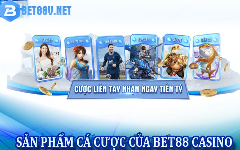 Top những sản phẩm cá cược của bet88 casino 